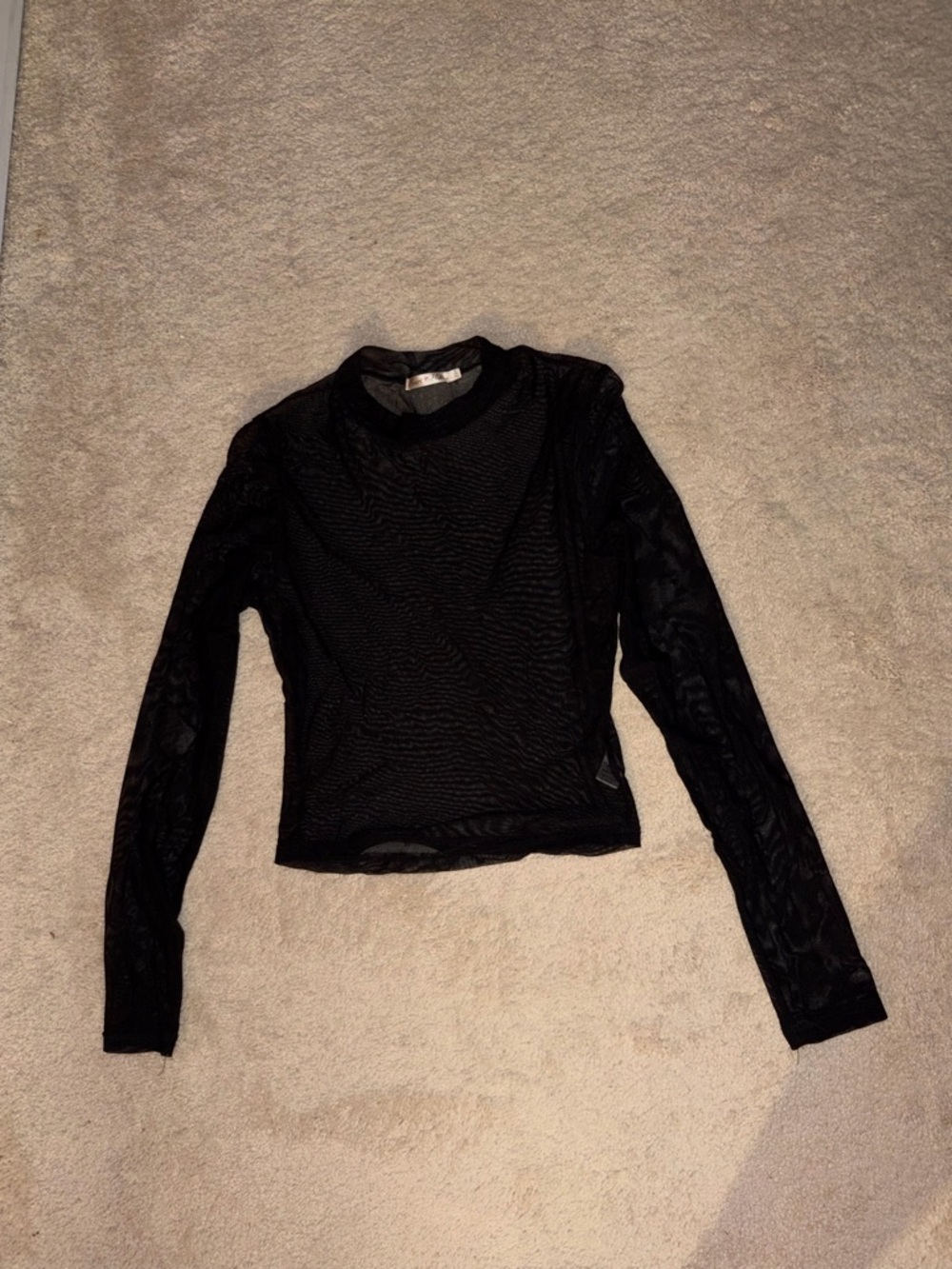 Heart Hips Black Sheer Long-Sleeve Mesh Top